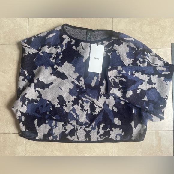 NWT🖤Lululemon Lab Merino Wool Knit Oversized Crop Sweater XL - Picture 3 of 6